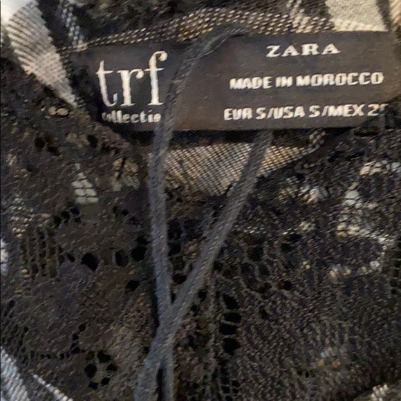 NWOT Zara checkered slip dress with lace - Picture 2 of 5
